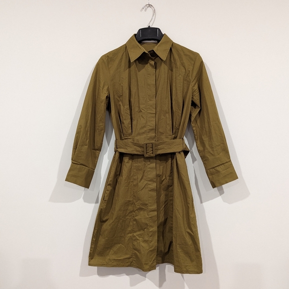 Mango Dresses & Skirts - MANGO | MNG Casual Shirt Day Dress Khaki Green with Belt